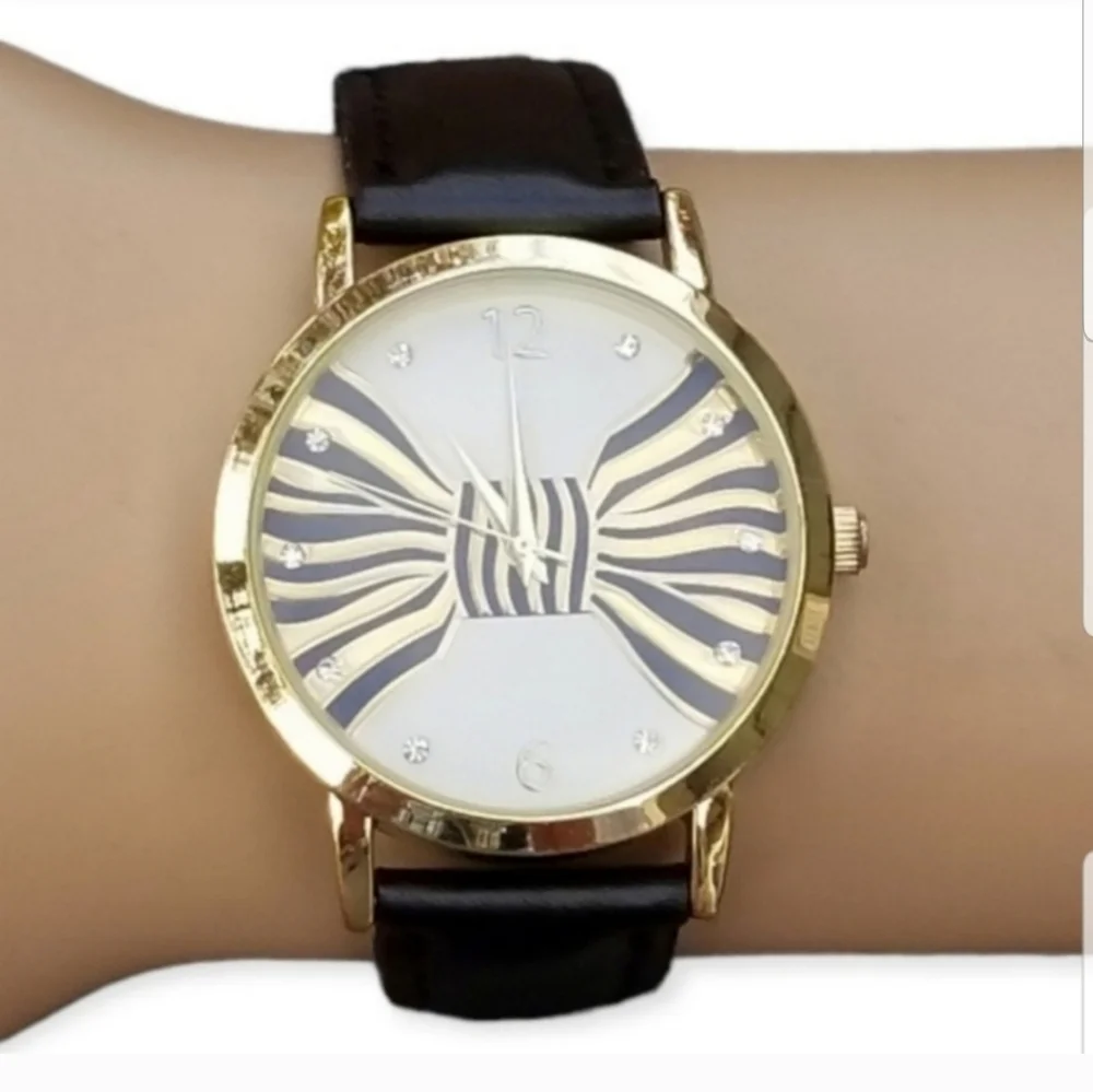 EMBASSY BLACK & GOLD BOWTIE DESIGN LADIES WATCH